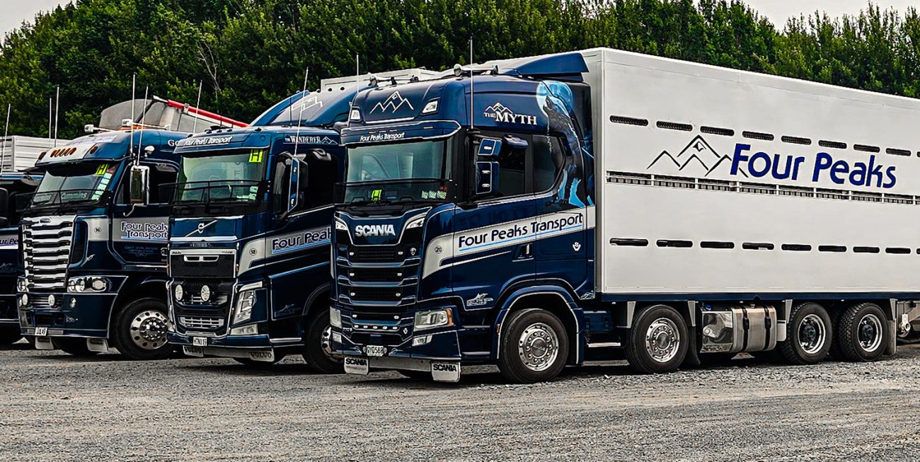 Four Peaks Transport Fleet By Branded Kiwi Timaru