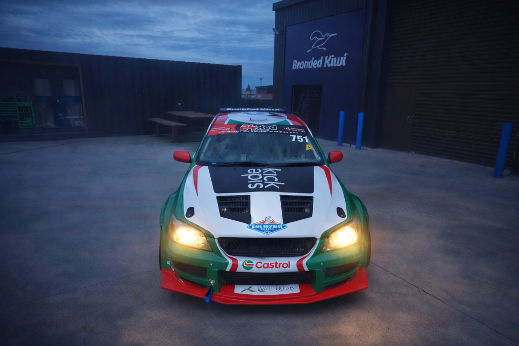 Front View Castrol Altezza at Dusk in Timaru by Branded Kiwi