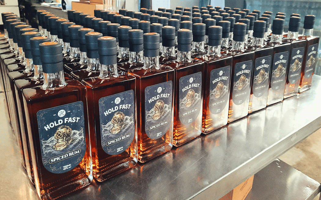 Hold Fast Rum Bottle Printing Timaru