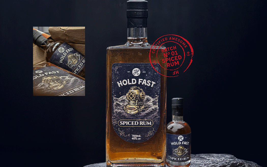 We developed the branding concept for our client from Geraldine, Hold Fast Rum, including the logo and overall visual direction. The project focused on creating a strong, distinctive identity that gave the brand a solid foundation and set the tone for future packaging and marketing.