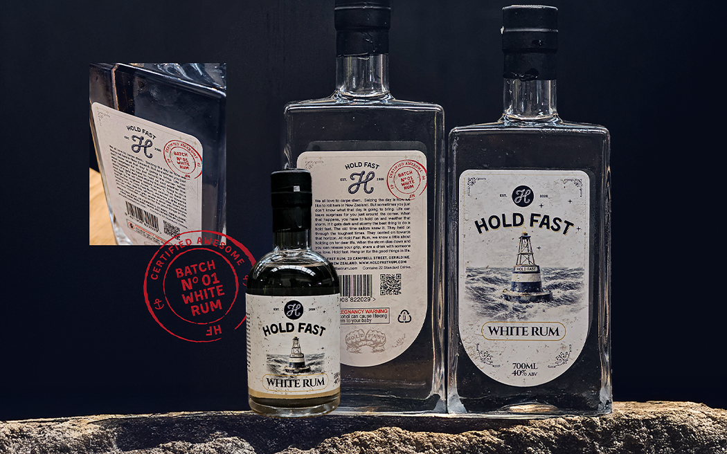 Hold Fast Rum Bottle Printing Timaru