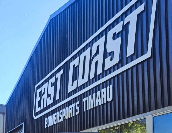 We were stoked to help East Coast Powersports refresh their Washdyke location with a full signage and vehicle branding package. The job included a precision CNC-cut main sign, front window lightboxes, and wraps for two Ford Rangers, giving the business a clean, bold look that carries from the shopfront to the road.